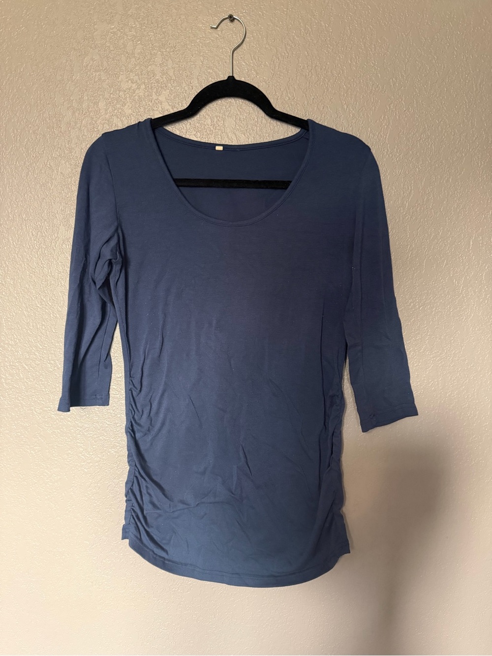 Women’s Scoop Neck Three-Quarter Sleeve Tee - Denim Blue